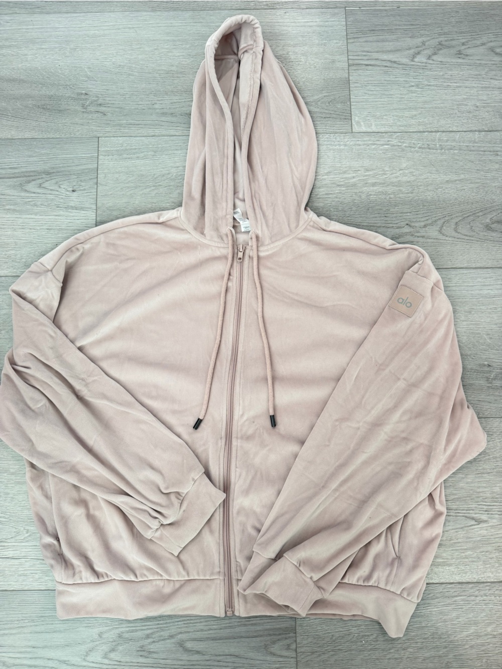 ALO Yoga Women's Light Blush Zip-Up Hoodie Jacket